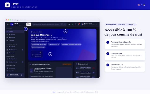 Dark-theme mockup and accessibility intentions